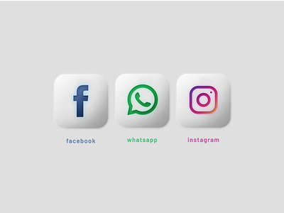 Social Media Mobile Icons 2020 trend app design daily 100 challenge dailyui facebook icon instagram logo minimal mobile mobile app mobile ui neumorphism shadow shape social app social network socialmedia whatsapp