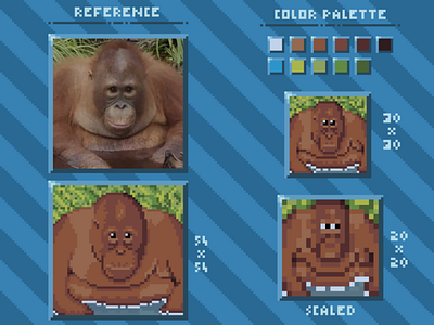 Beni The Orangutan beni illustration monkey orangutan pixel pixel art pixelart