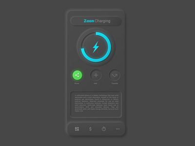 Zoom Charging Mobile UI neumorphic neumorphism neumorphism ui