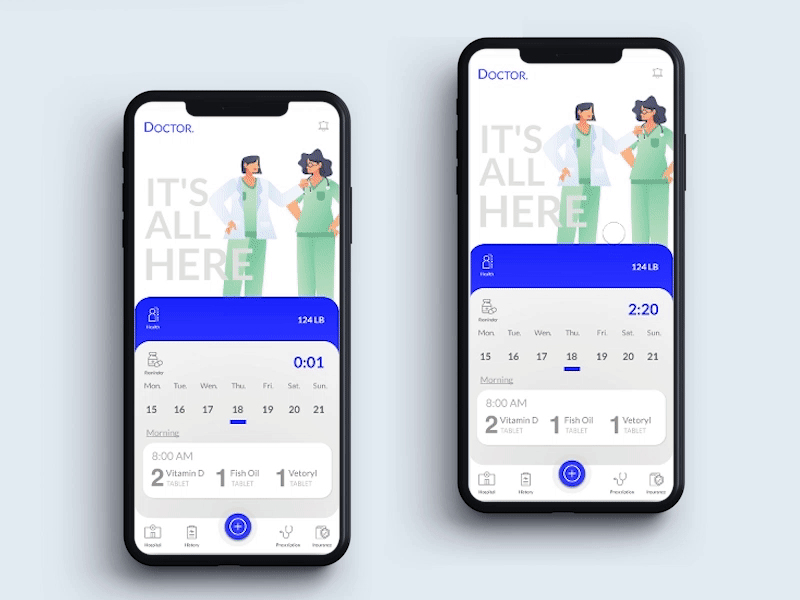 Doctor App | UI & UX concept appdesign doctorapp healthapp invisionstudio uianimation uiuxdesign