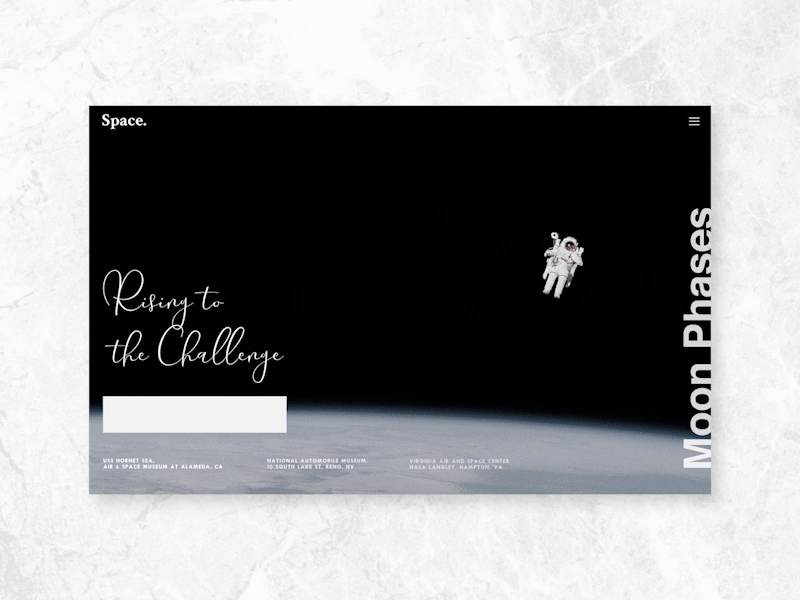 Space & Moon | Landing page concept landingpage space spacewebsite uiuxdesign webanimation webdesign