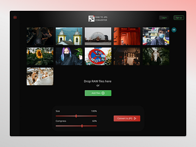 RAW to JPG converter \ web app design concept