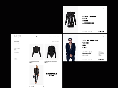 Balmain website concept animal balmain brand clean clothers concept design ecommerce editorial fashion fashion blog magazine shop store ui