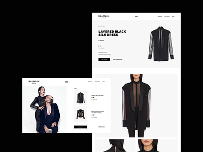 Balmain website concept balmain blog brand clean concept design ecommerce editorial fashion magazine shop store ui