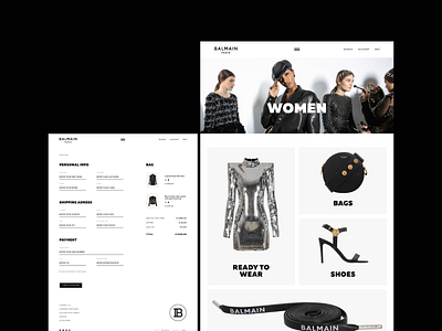 Balmain website concept balmain blog brand clean concept design ecommerce editorial fashion magazine shop store ui