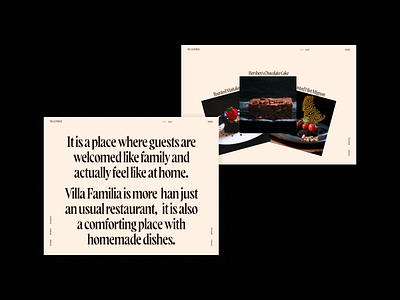 Villa Familia restaurant website design