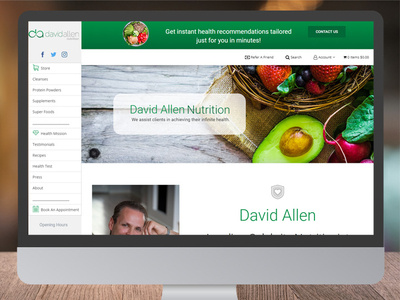 David Allent Nutrition web design