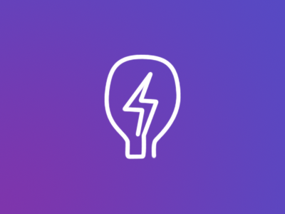 Project Logo bulb light logo purple