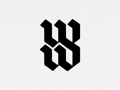 WW blackletter branding century design graphic logo mark old typography w