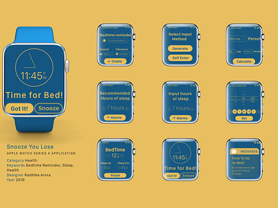 Snooze You lose for Apple Watch app applewatch design ios sleep ui ux