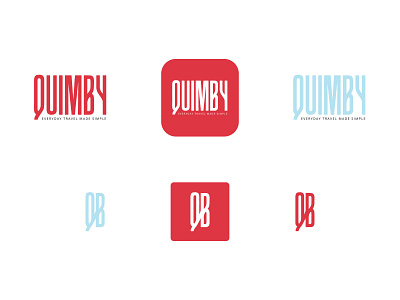 Quimby Branding app app design bike bike logo bikes blue brand design minimal modern red travel vector wordmark