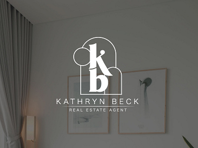 Kathryn Beck Main Logo blue brand design brand identity branding feminine feminine design minimal modern modern design modern logo personal brand personal branding personal logo real estate real estate agent real estate branding real estate logo simple logo simplicity soft