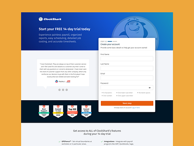 Signup Page Design saas signup page