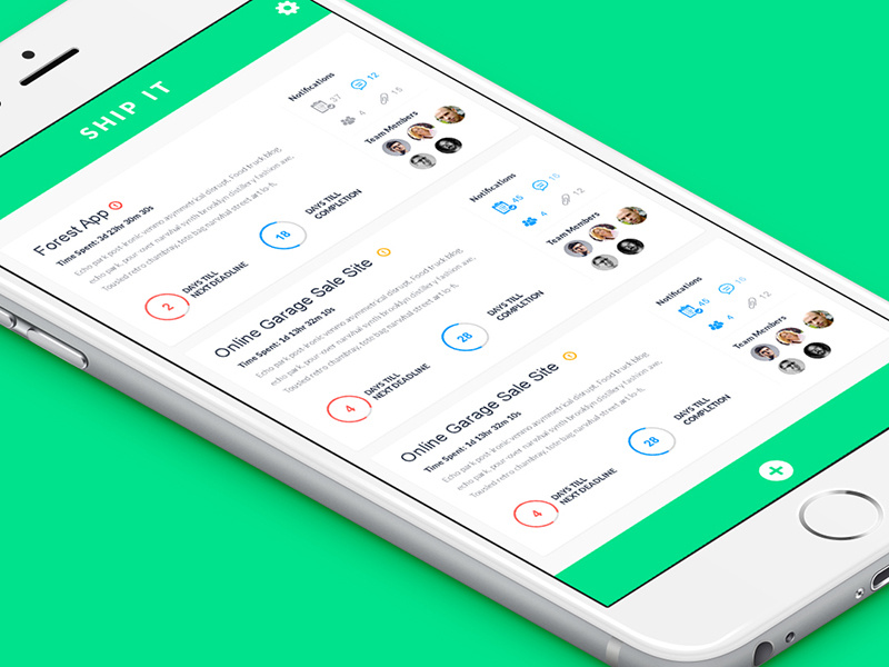 Ship It Project Dashboard (iPhone6) by Garrett Sanderson on Dribbble