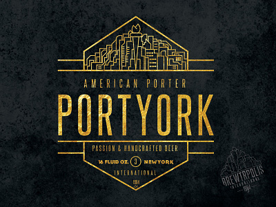 Port York beer brewery city emblem label logo