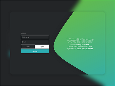 Webinar Sign up branding design clean design dark theme design minimalism sign up ui user experience ux design ux ui web design webform