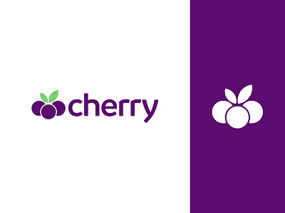 Cherry logo for sale app logo brand identity branding cherry design fruit grape icon logo sale