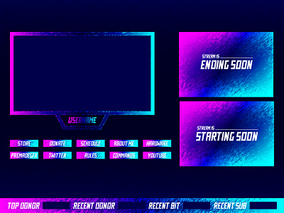 Neon Twitch Overlay | Free Download game game design game ui neon twitch twitch overlay ui uidesign uiux