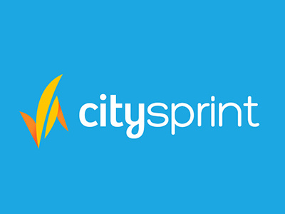 Citysprint blue identity logo yellow