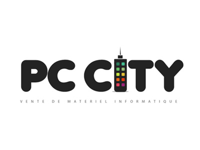 Pc City logo typographic