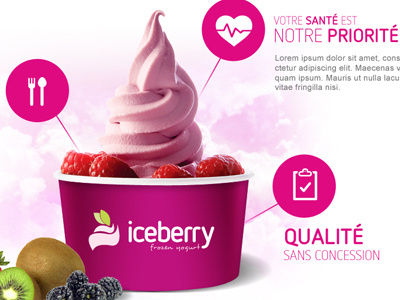 Iceberry homepage content webdesign