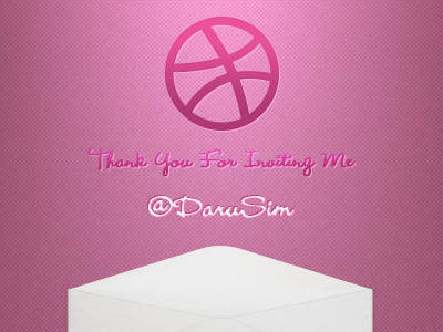 Thank you Daru Sim debut dribbble invite pink