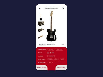 DailyUI 033 - Customize Product cart challenge customize product dailyui dailyui033 design fender music ui ux