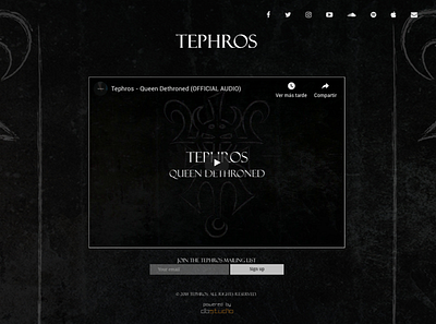 Band website design - Tephros band design home index ui ux web web design