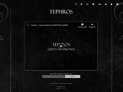 Band website design - Tephros