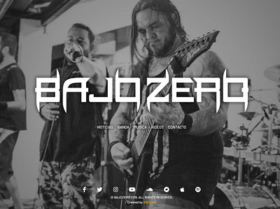 Band website design - Bajozero band design home index ui ux web web design work in progress