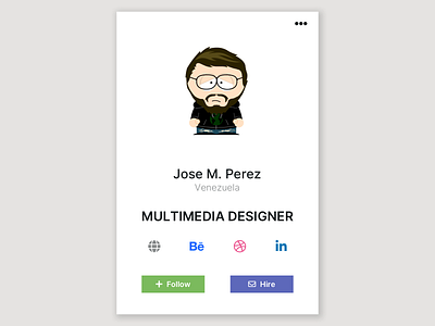 DailyUI 045 - Info Card card challenge dailyui dailyui045 design designer info minimalist profile social ui ux