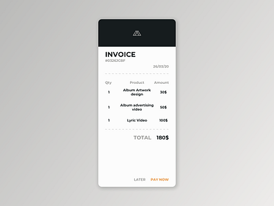 DailyUI 046 - Invoice