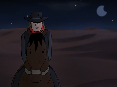 Desert ride desert horse illustration music video procreate west wetern