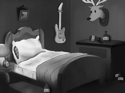 1930s cartoon bedroom