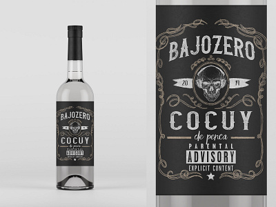 Cocuy Bajozero bottle branding cocuy illustration label packaging skull whiskey