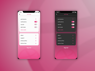 DailyUI 007 - Dribbble iOS Settings app challenge dailyui dailyui007 dark dribbble ios settings ui user ux