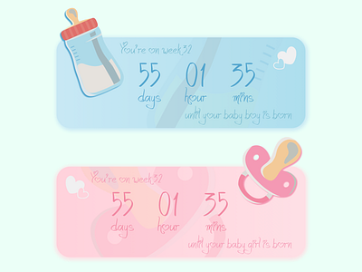 DailyUI 014 - Countdown Timer baby challenge countdown dailyui dailyui014 mobile pregnancy timer ui ux widget