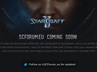 SCForum Landing Page dark starcraft twitter web