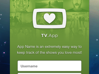 TV App - Login/Welcome box iphone tv