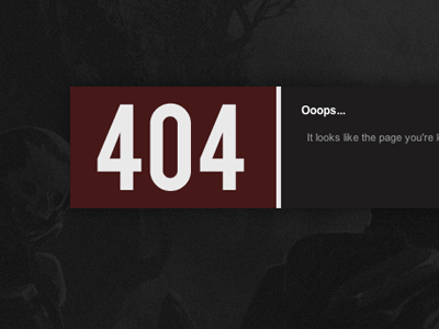 404 Page - Halo Reach 404 dark error grey red website