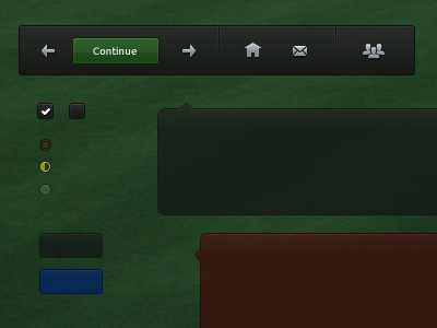 Football Manager UI Elements arrow bubble button check checkbox dark fm football manager grass home news ui