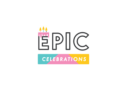 Epic Celebrations Logo Design branding design flat illustration illustrator lettering logo minimal typography website