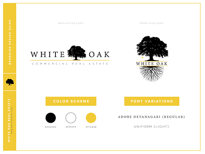 White Oak Real Estate Branding Guide branding design illustration illustrator logo real estate typography