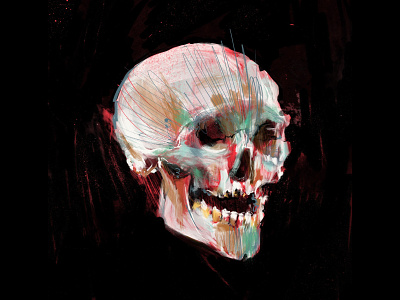 Skull art color illustration procreate skull