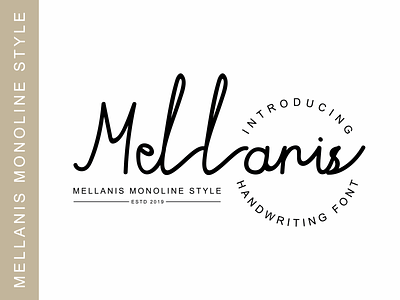 Mellanis desain desain pernikahan ikon ilustrasi label logo logo design logotype merek minimal monoline tanda tangan tipografi tulisan tulisan tangan undangan vektor
