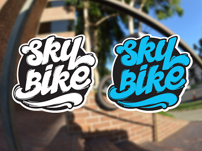 Sky Bike design lettering logo typography