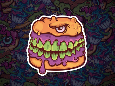 Poison Burger burger illustration poison sick sticker vector