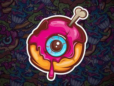 Poison Donut donut illustration poison sick sticker vector