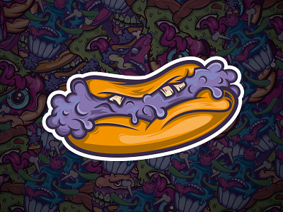 Poison Hot Dog hot dog illustration poison sick sticker vector