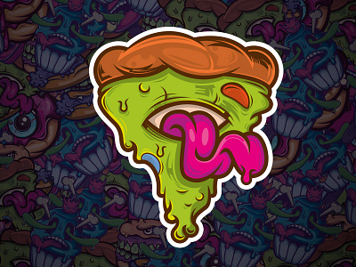 Poison Pizza illustration pizza poison sick sticker vector